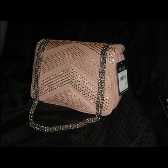 KARL LAGERFELD NWT Rhinestone BLING Shoulder Fleur Bag - Picture 3 of 7